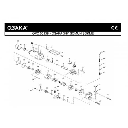 Osaka OPC 50138 Havalı Somun Sökme Makinesi İçin Yedek Parça Temini