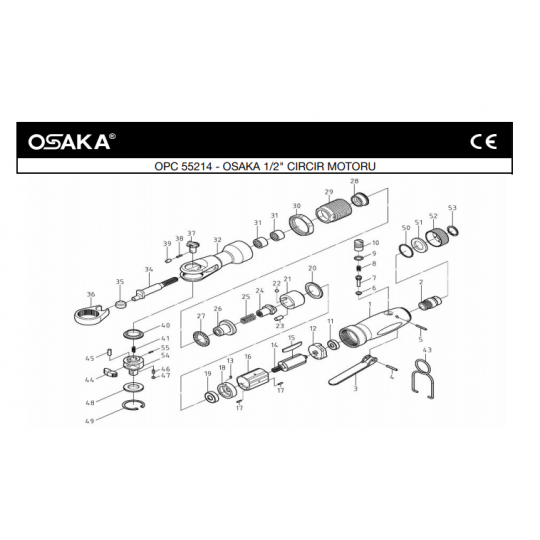 Osaka OPC 55214 Havalı Cırcır Motoru İçin Yedek Parça Temini