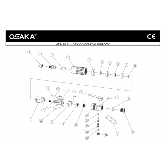 Osaka OPC 61119 Havalı Kalıpçı Makinesi İçin Yedek Parça Temini