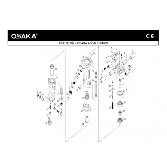 Osaka OPC 90102 Havalı Asfalt Kırıcı Makinesi İçin Yedek Parça Temini