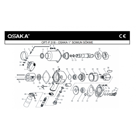 Osaka OPT-P 318 Havalı Somun Sökme Makinesi İçin Yedek Parça Temini