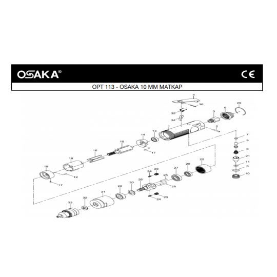 Osaka OPT 113 Havalı 10 Mm Matkap İçin Yedek Parça Temini