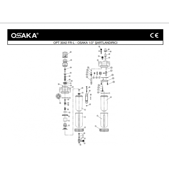 Osaka OPT 3042 FR-L 1/2 Hava Kompresör Şartlandırıcısı İçin Yedek Parça Temini