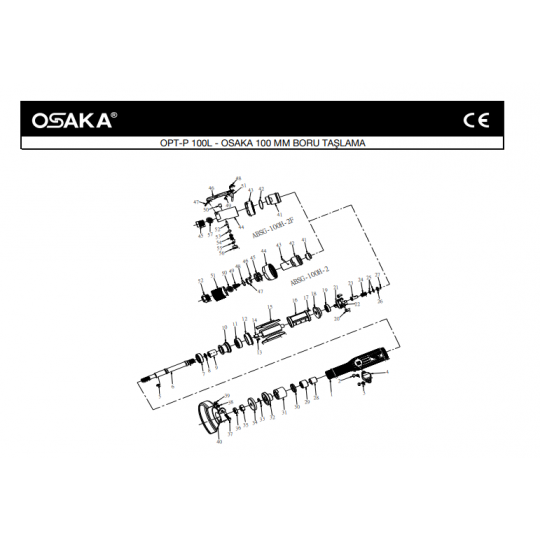 Osaka OPT-P 100 L Havalı 100 Mm Boru Taşlama Makinesi İçin yedek Parça Temini
