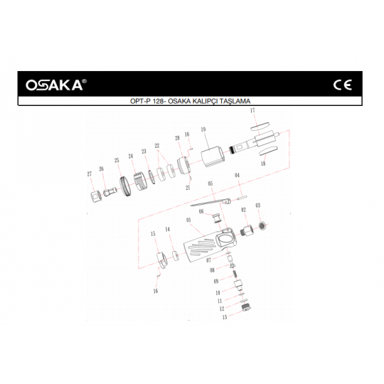 Osaka OPT-P 128 Havalı Kalıpçı Taşlama Makinesi İçin Yedek Parça Temini
