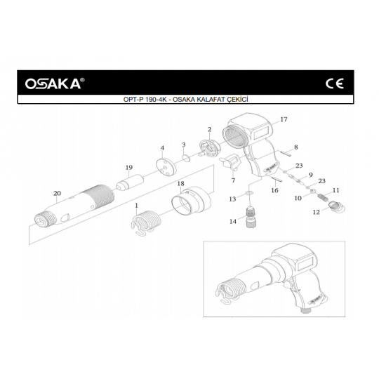 Osaka OPT-P 190-4K Havalı Kalafat Çekici İçin Yedek Parça Temini
