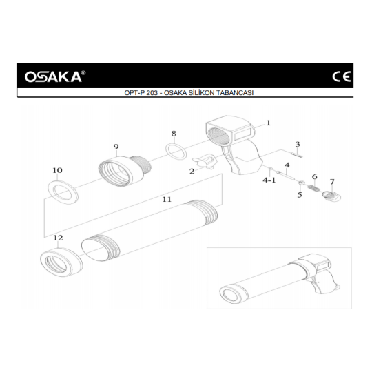 Osaka OPT 203 Havalı Silikon Tabancası İçin Yedek Parça Temini