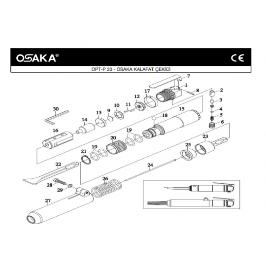 Osaka OPT-P 20 Havalı Kalafat Çekici İçin Yedek Parça Temini