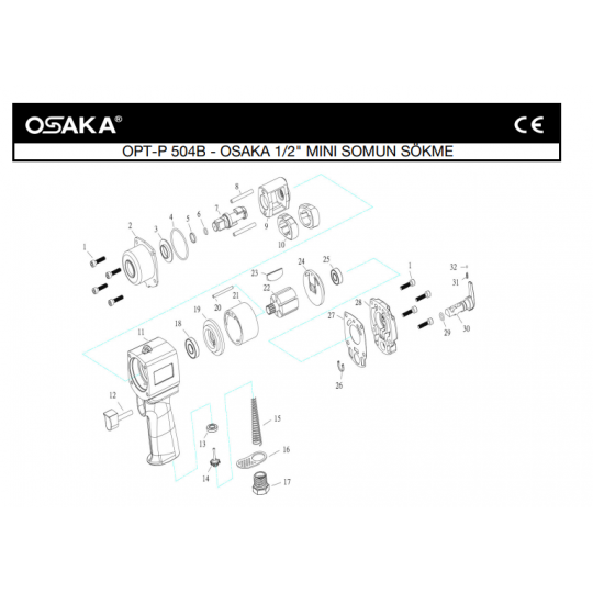 Osaka OPT-P 504 B Havalı Somun Sökme Makinesi İçin Yedek Parça Temini