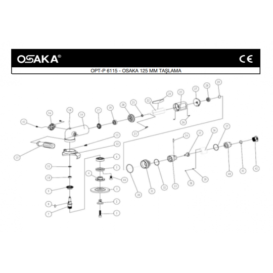 Osaka OPT-P 6115 Havalı 125 Mm Taşlama Makinesi İçin Yedek Parça Temini